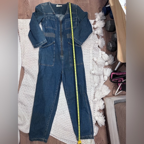 MADEWELL SMALL WOMENS Denim Jumpsuit with Front Zipper - Picture 3 of 12